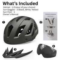 PJT NEW GEN BIKE HELMET WITH VISOR + LED BACKLIGHT