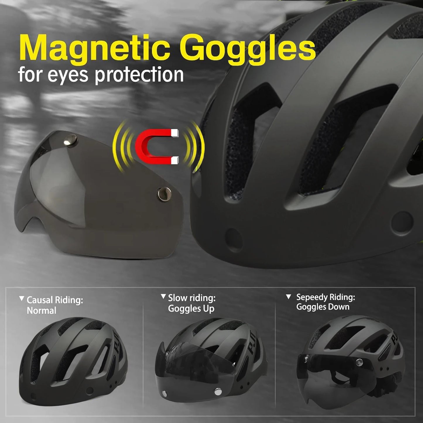 PJT NEW GEN BIKE HELMET WITH VISOR + LED BACKLIGHT