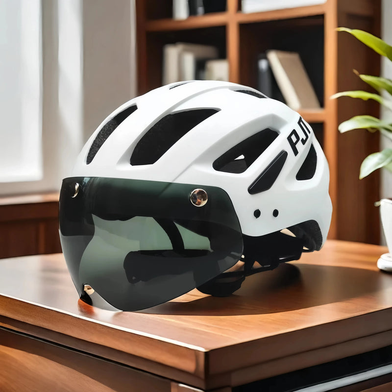 PJT NEW GEN BIKE HELMET WITH VISOR + LED BACKLIGHT