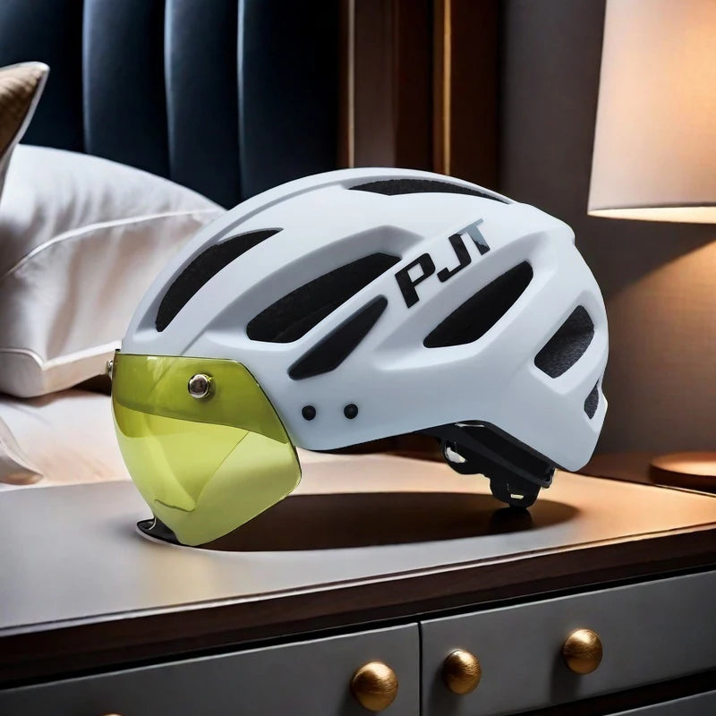 PJT NEW GEN BIKE HELMET WITH VISOR + LED BACKLIGHT