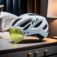 PJT NEW GEN BIKE HELMET WITH VISOR + LED BACKLIGHT