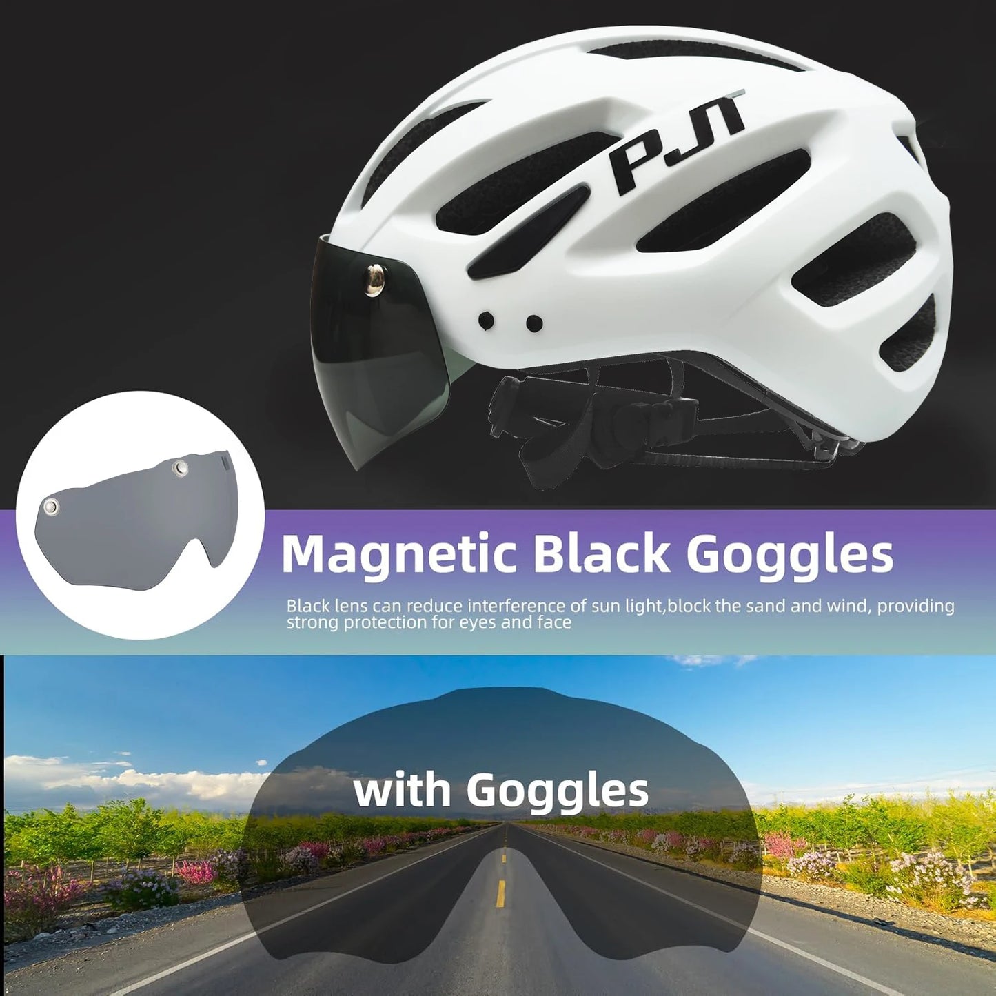 PJT NEW GEN BIKE HELMET WITH VISOR + LED BACKLIGHT