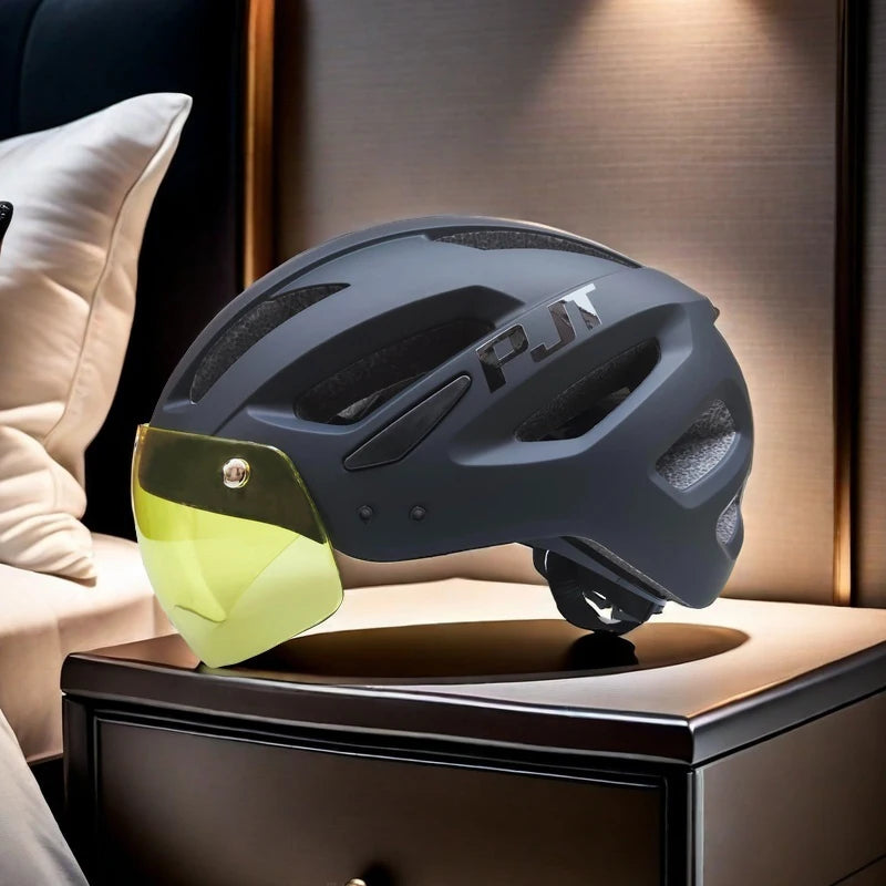 PJT NEW GEN BIKE HELMET WITH VISOR + LED BACKLIGHT